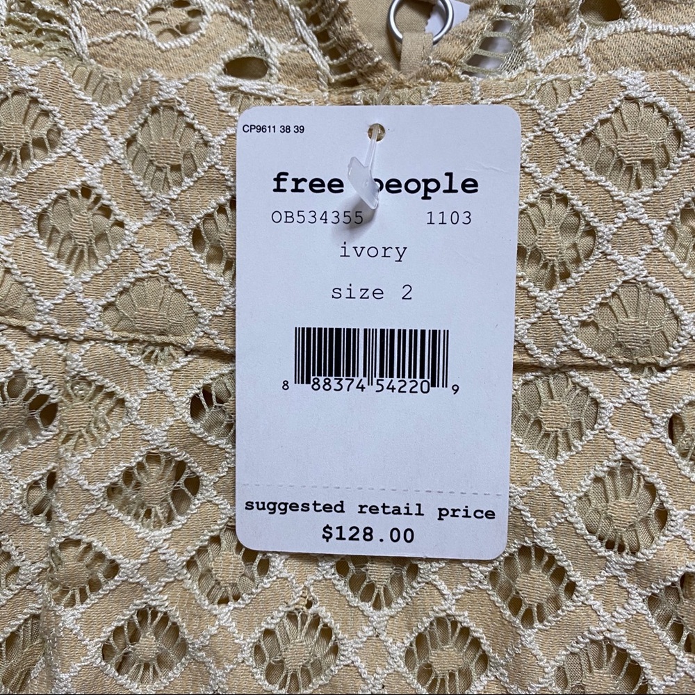 π₯SOLDπ₯ Free People One Million Lovers Mini Dress Cream 2 - Picture 12 of 16
